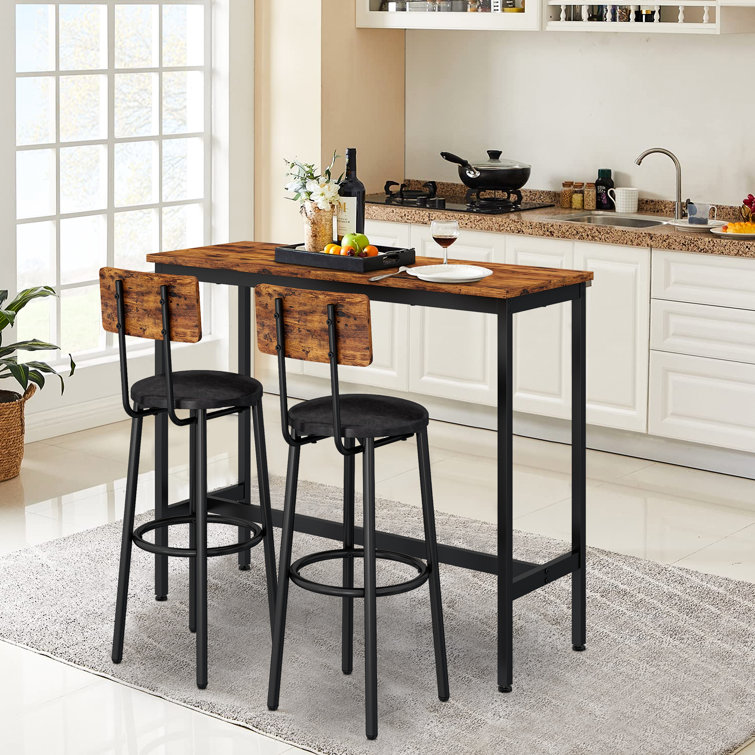 17 Stories Bistro Table Upholstered Stools Bar Table Chairs